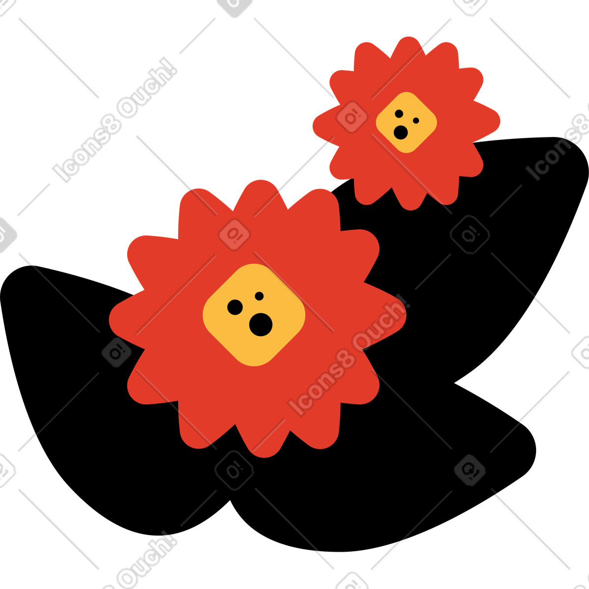 Blume-Illustration im Burgundy-Stil als Download in PNG, SVG