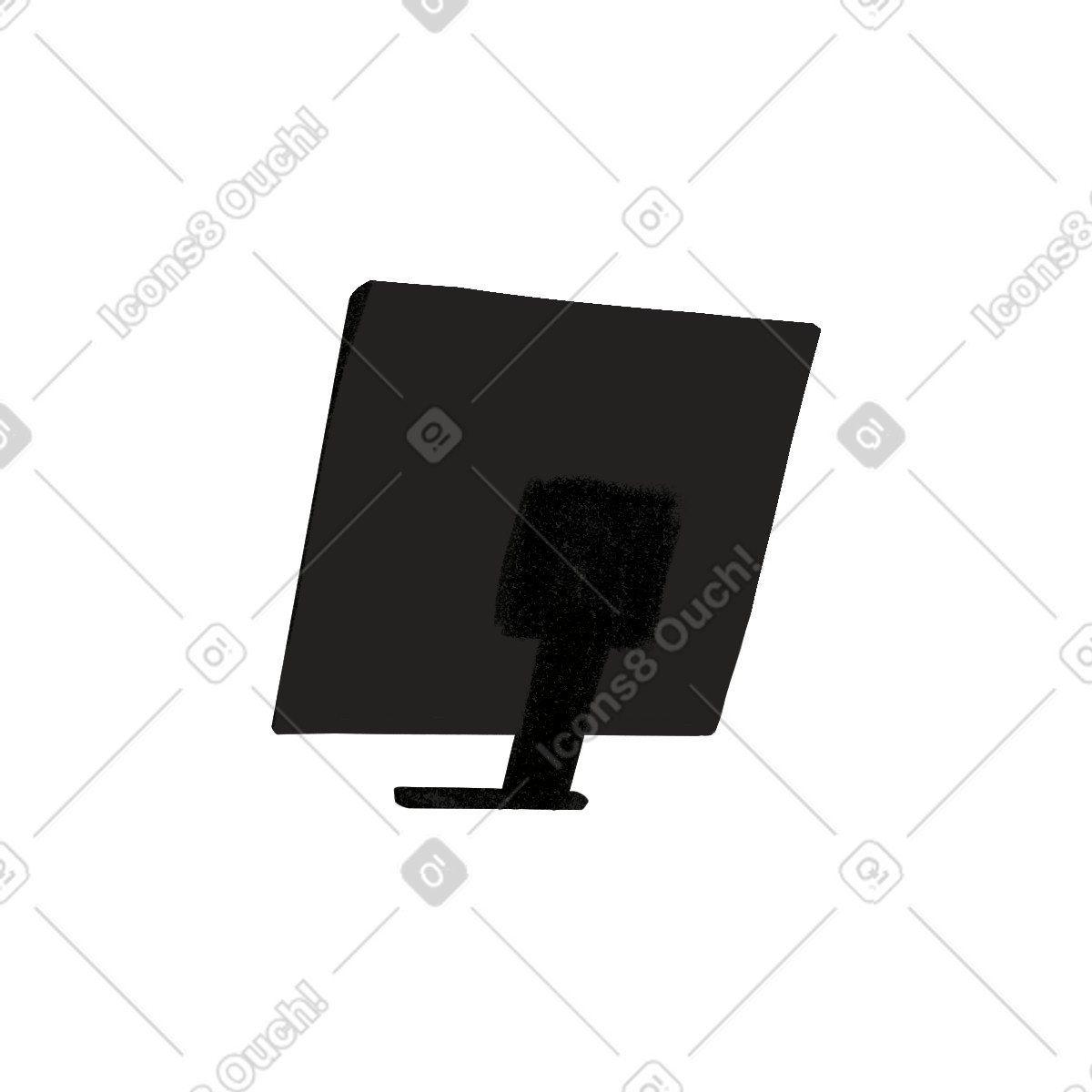 下载 Ikigai 风格的 Black computer monitor 插画，支持 PNG、SVG 格式