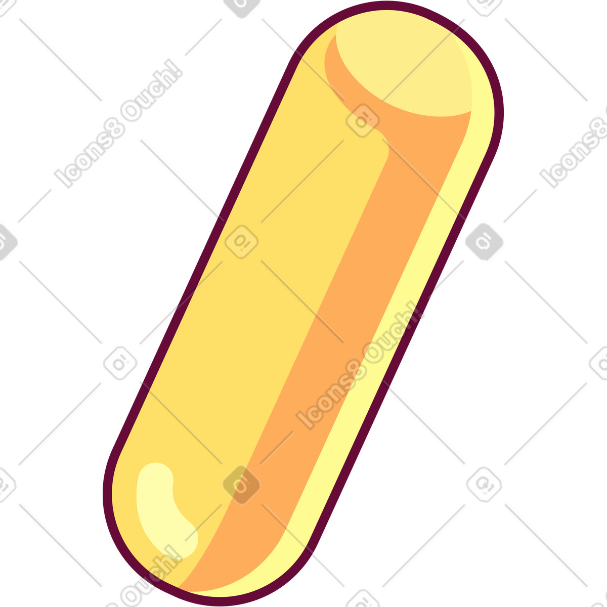 Иллюстрация Yellow big pill в стиле Handy — скачать в форматах PNG, SVG