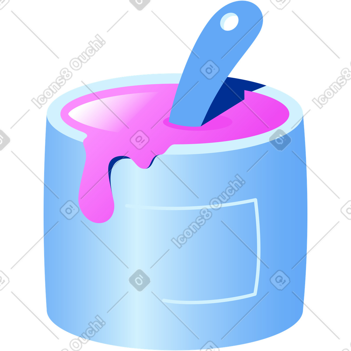 Ilustración Bote de pintura en estilo Glossy a descargar en PNG y SVG