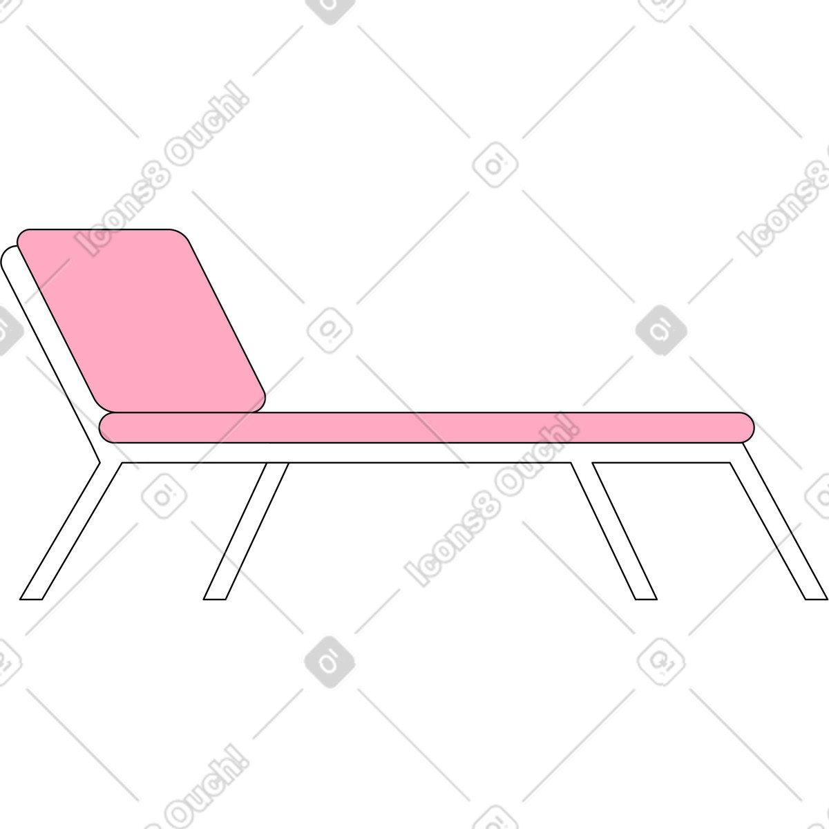 Sedia da spiaggia illustrazione in stile Bloom scarica in PNG, SVG