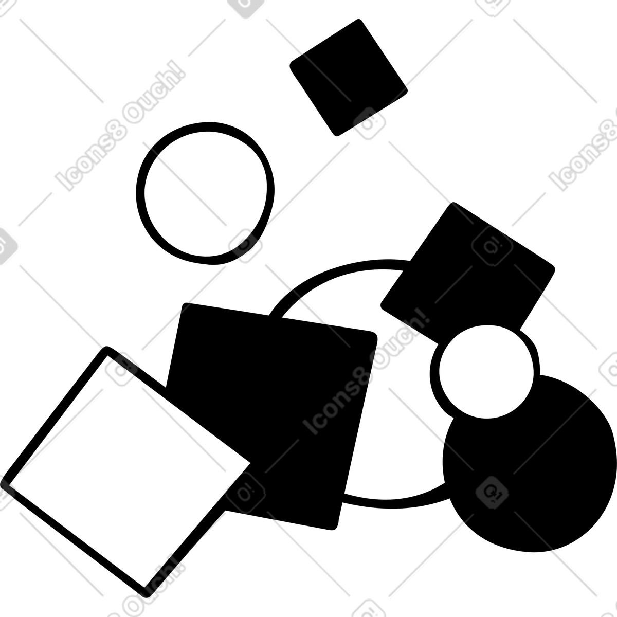 Gruppo di forme semplici illustrazione in stile Journal scarica in PNG, SVG