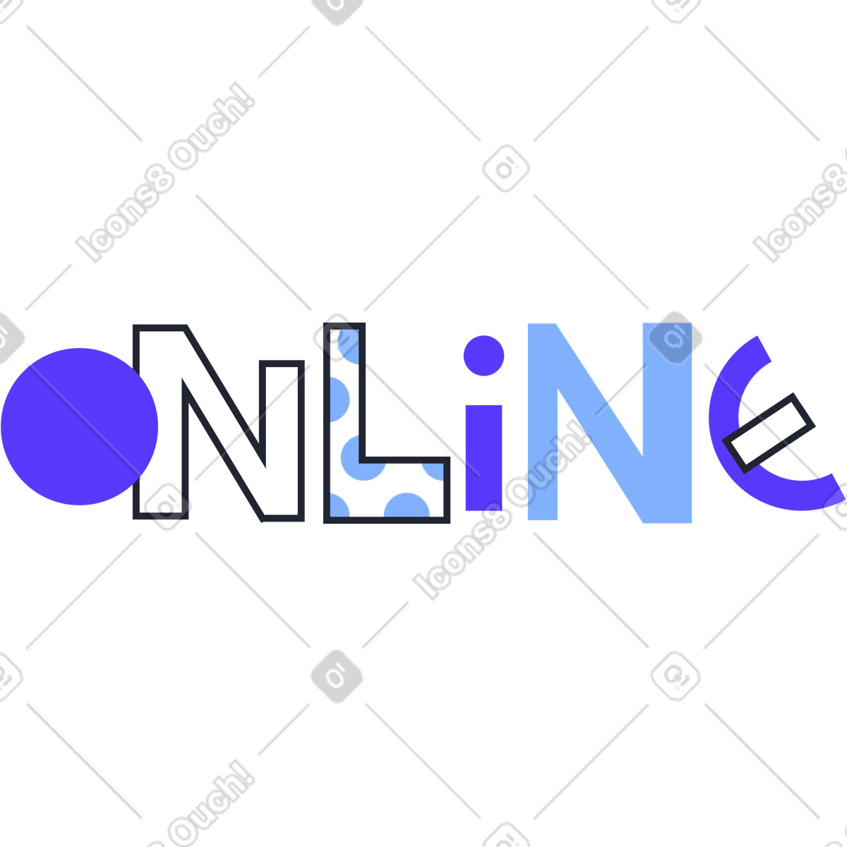 Multicolored lettering online illustration in Pablita style download in PNG, SVG