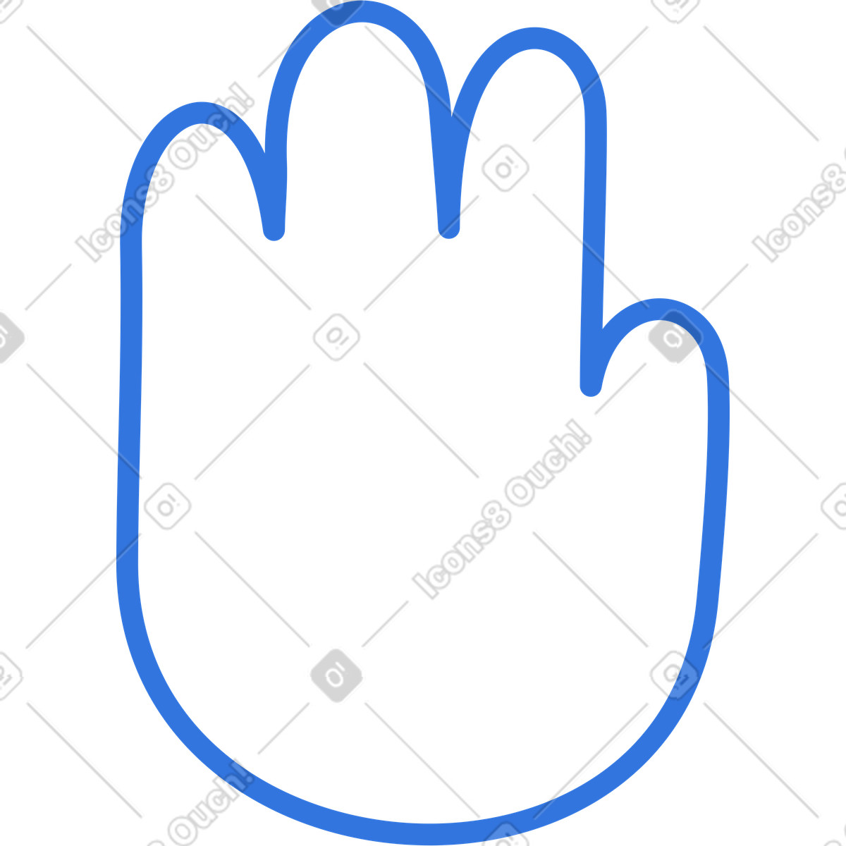 Hand shape illustration in Sky style download in PNG, SVG