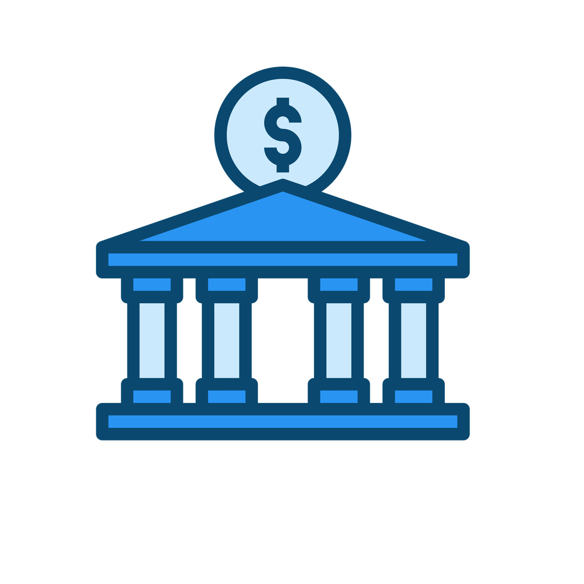 Financial institution icon illustration in Delesign style download in PNG, SVG