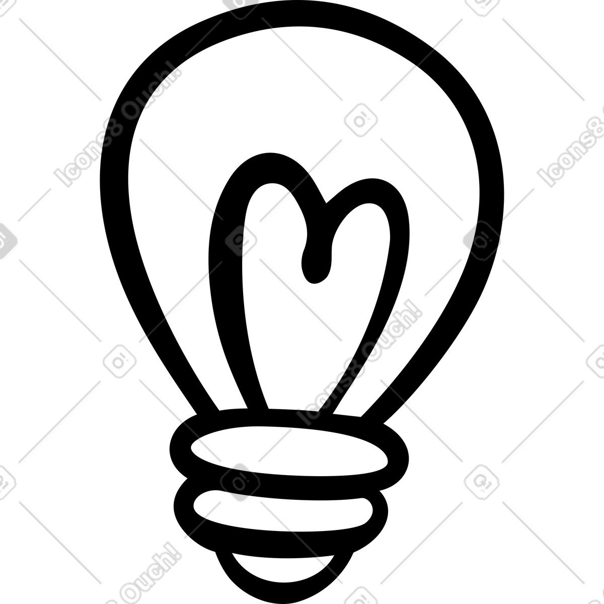 Light bulb illustration in Journal style download in PNG, SVG