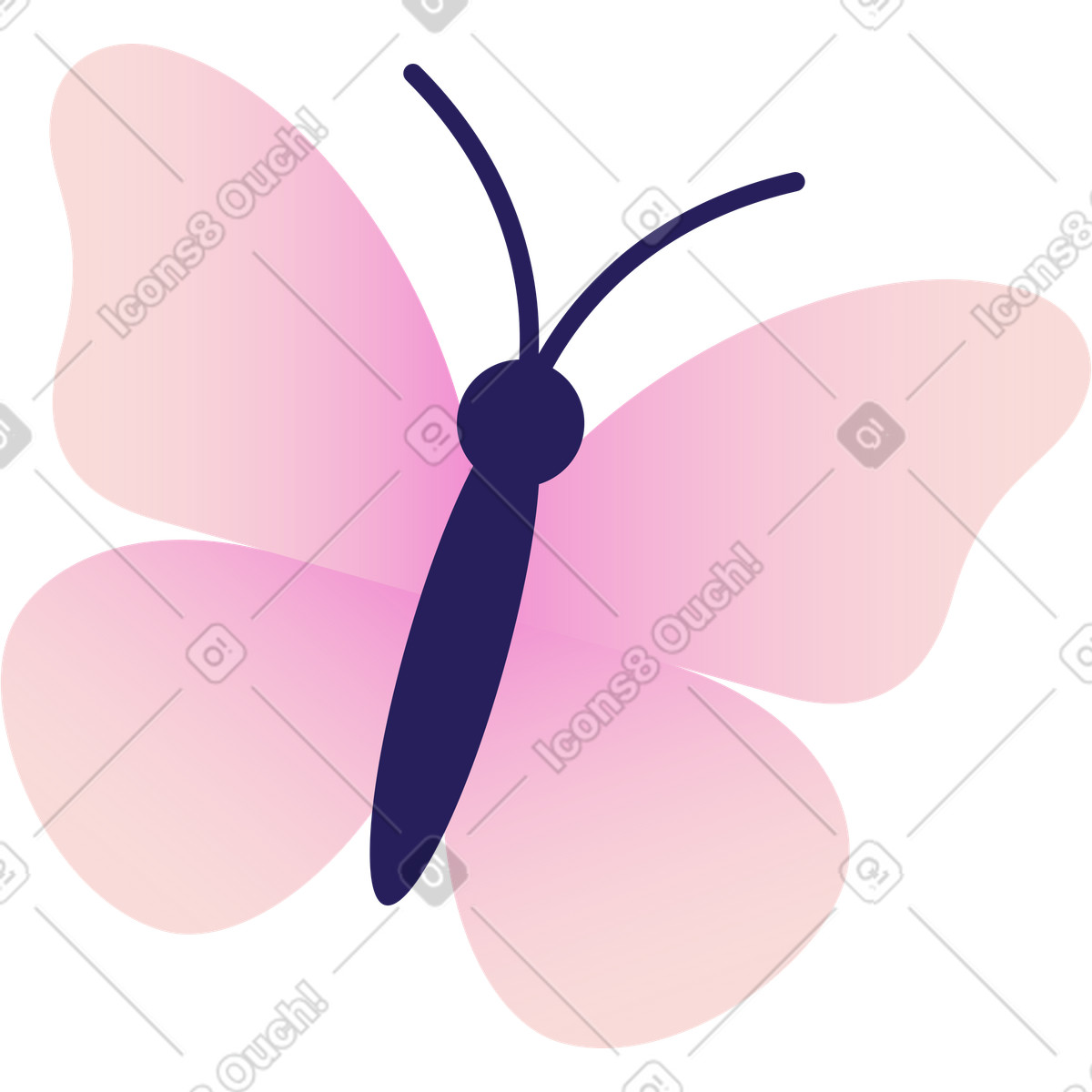 Schmetterling-Illustration im Levels-Stil als Download in PNG, SVG