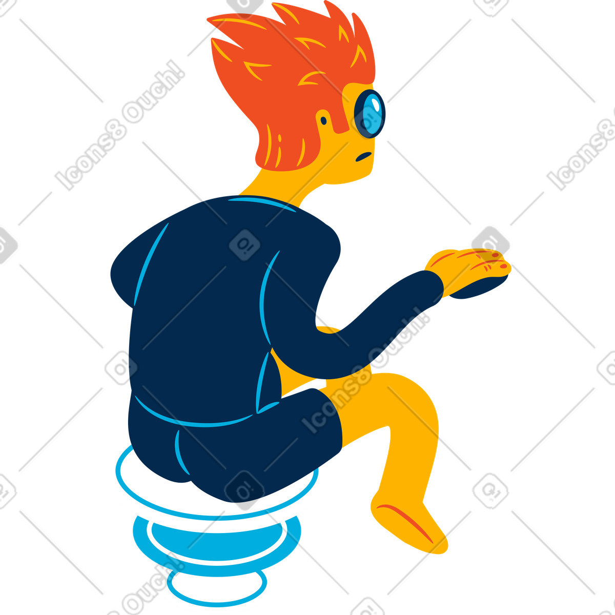Man it illustrazione in stile Flame scarica in PNG, SVG