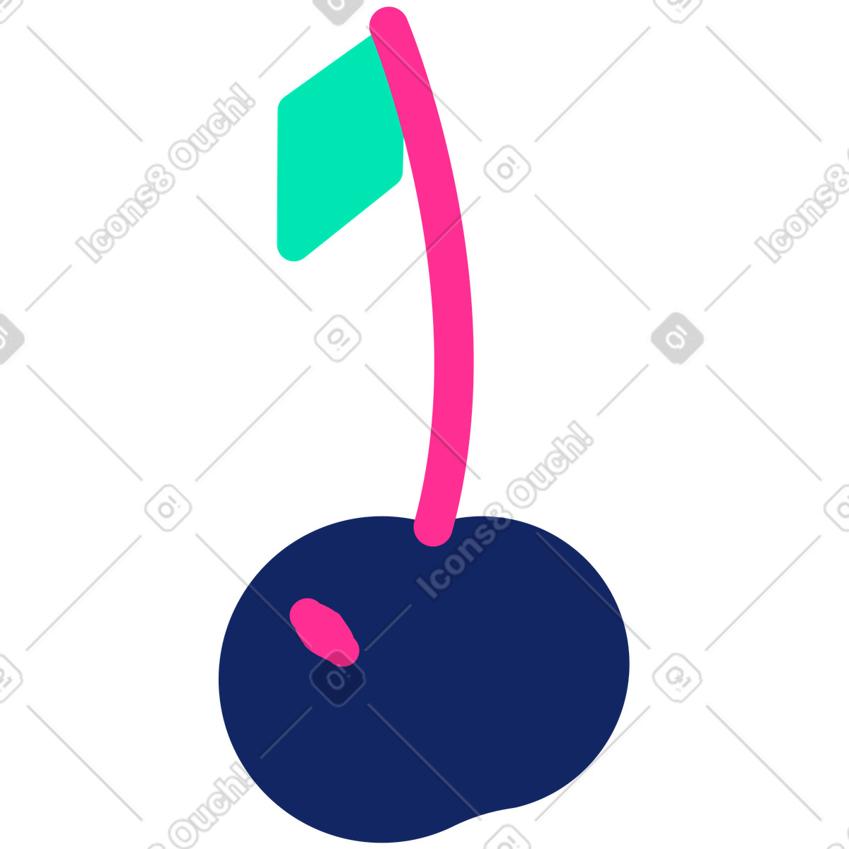 Cherry illustration in Cyborg style download in PNG, SVG