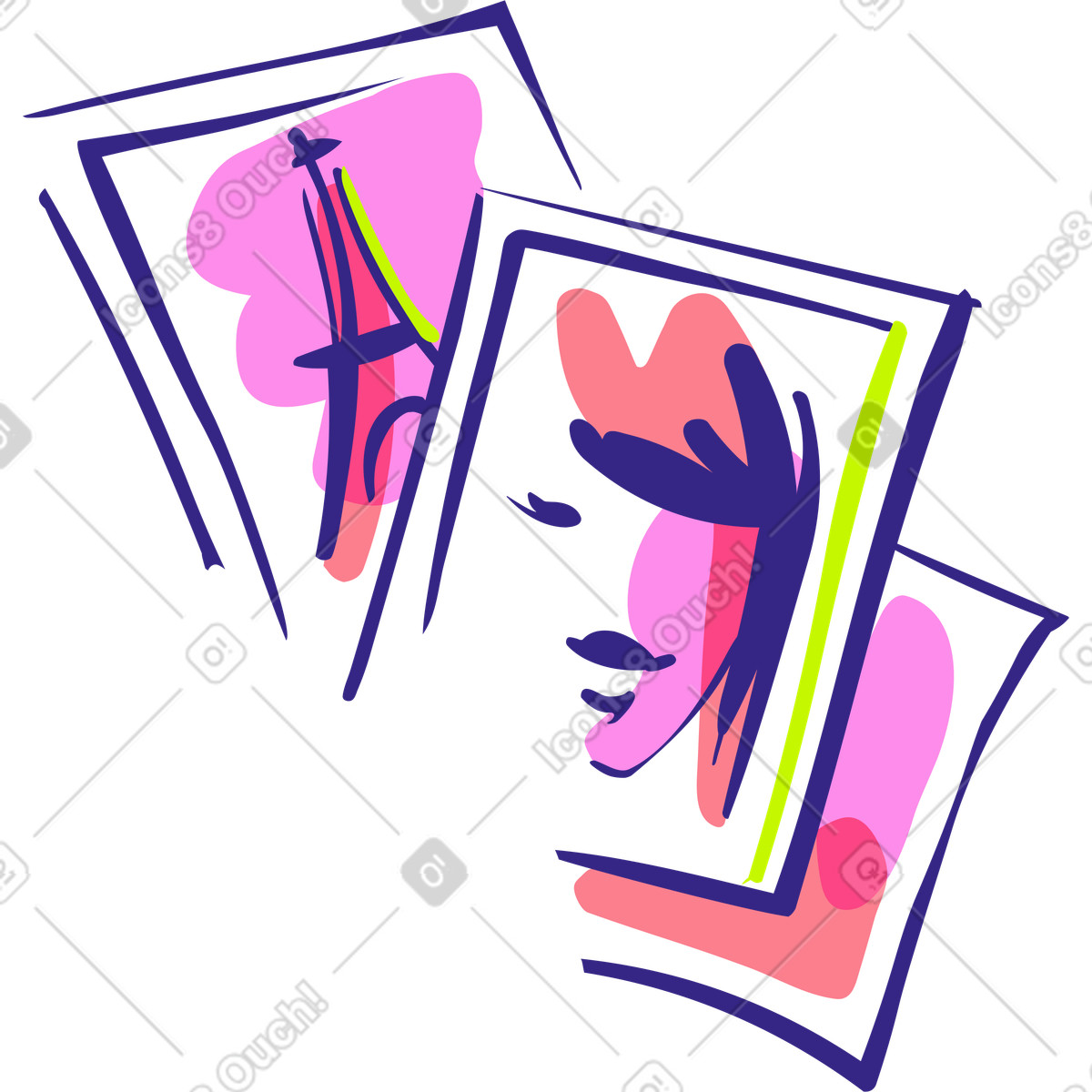 Reisefotos-Illustration im Glam-Stil als Download in PNG, SVG