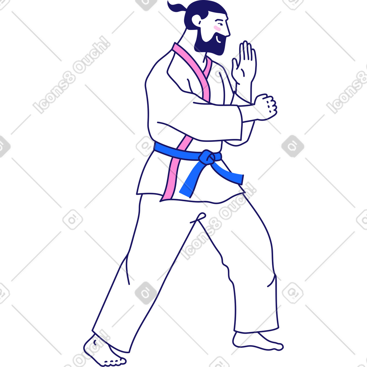 Ilustração de Caratê em no estilo Matey para baixar em PNG, SVG