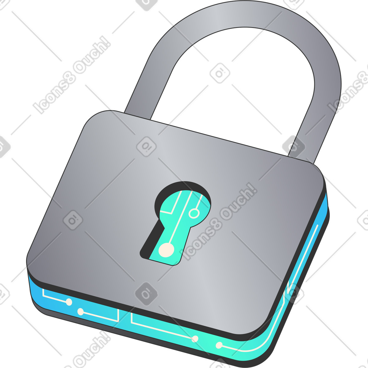 Kit 스타일의 자물쇠 일러스트레이션 PNG, SVG 다운로드