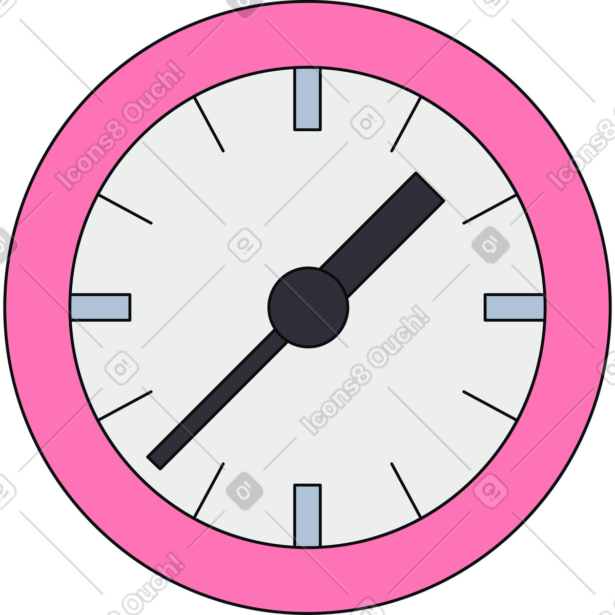 Clock illustration in Teko style download in PNG, SVG