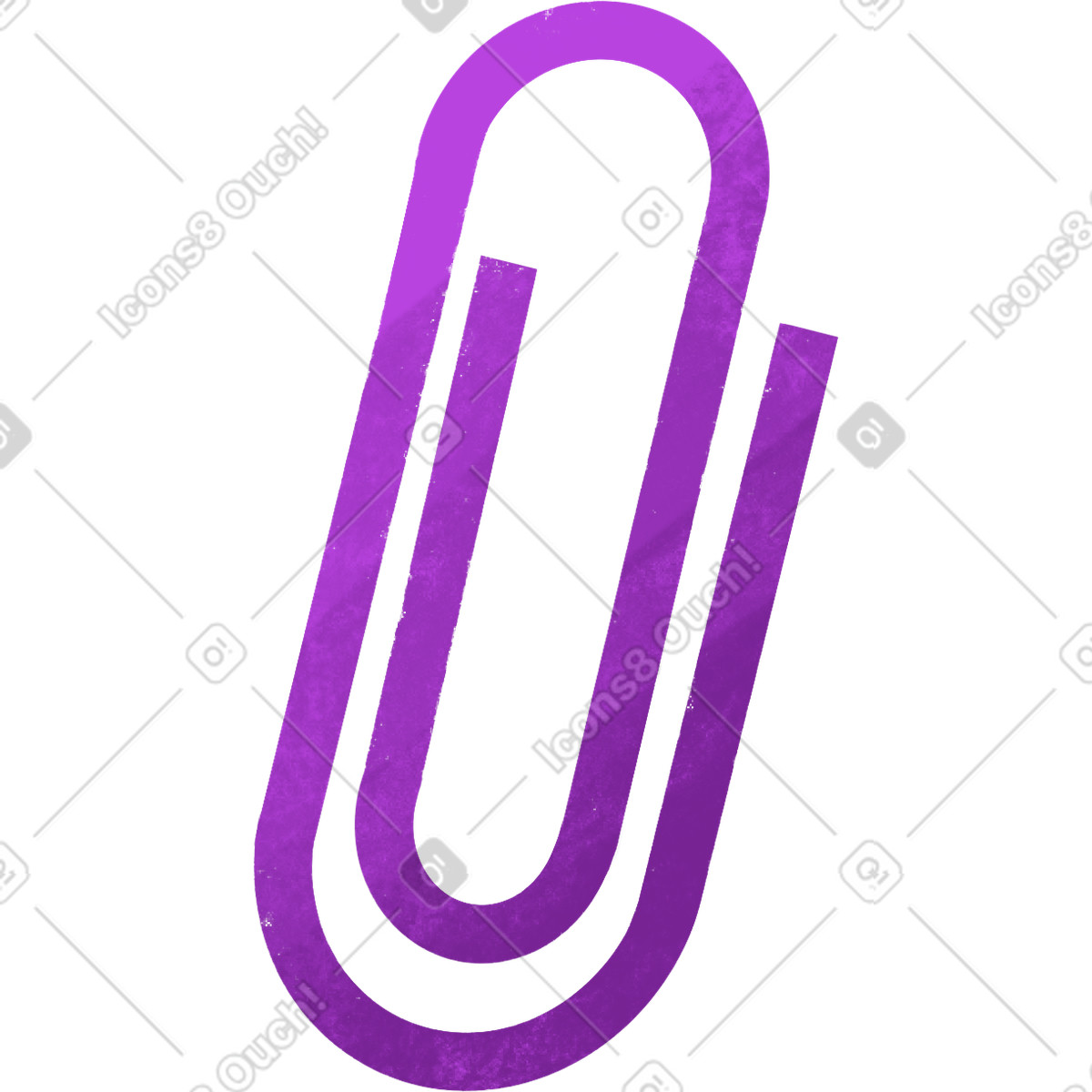 Purple paper clip-Illustration im Bonbon-Stil als Download in PNG, SVG
