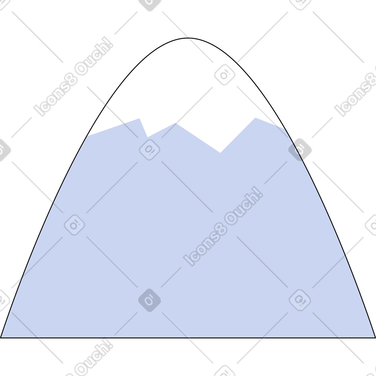 Berg mit schneehaufen-Illustration im Bloom-Stil als Download in PNG, SVG