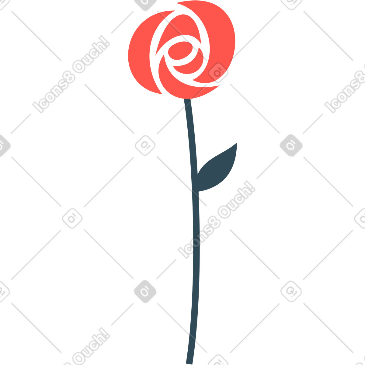 Rose-Illustration im Kingdom-Stil als Download in PNG, SVG