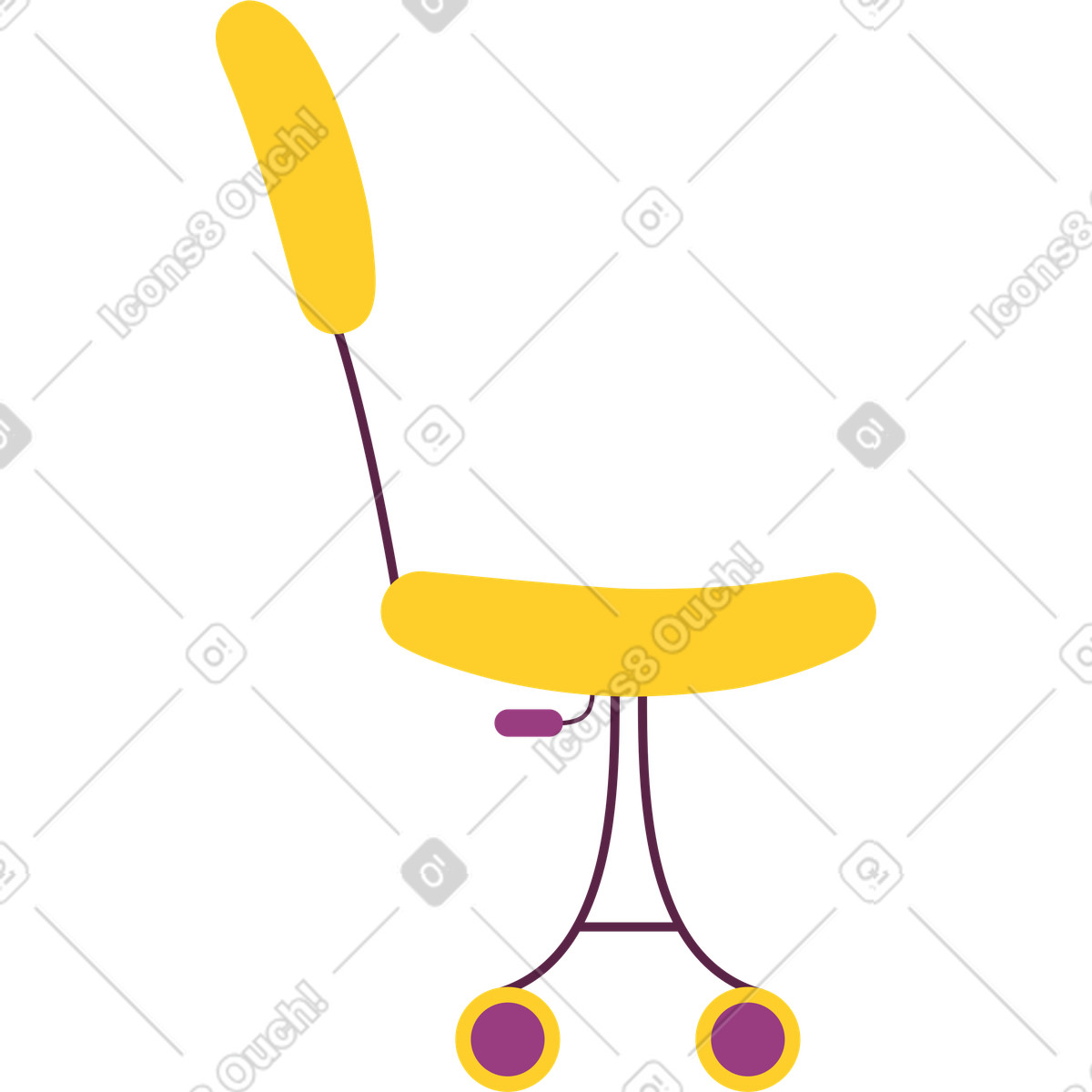 Computer chair animated illustration in Sammy style download in GIF, Lottie (JSON), AE