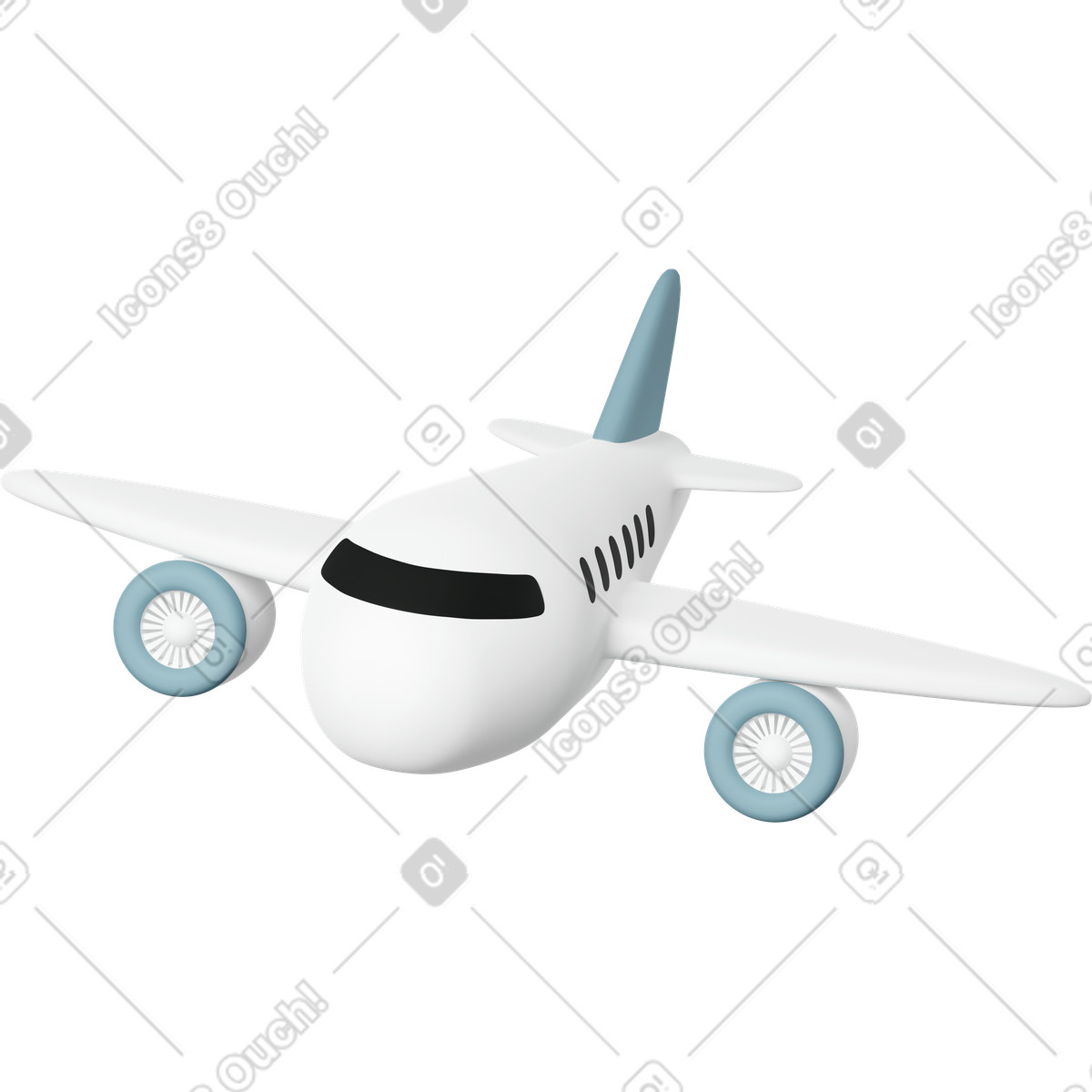 下载 3D Casual life 风格的 Airplane 插画，支持 PNG、SVG 格式