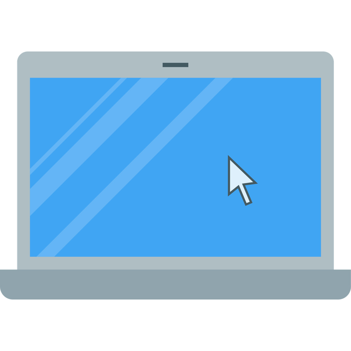 Laptop with mouse pointer illustration in PNG, SVG