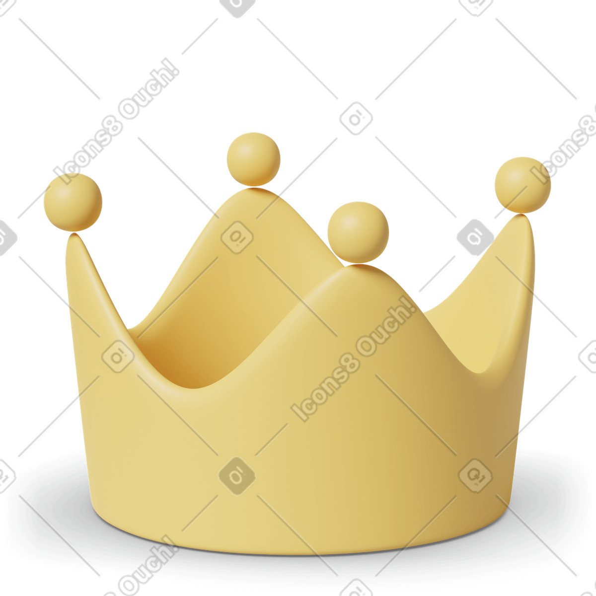 3D Casual life スタイルの Crown のイラストをPNG、SVG形式でダウンロード
