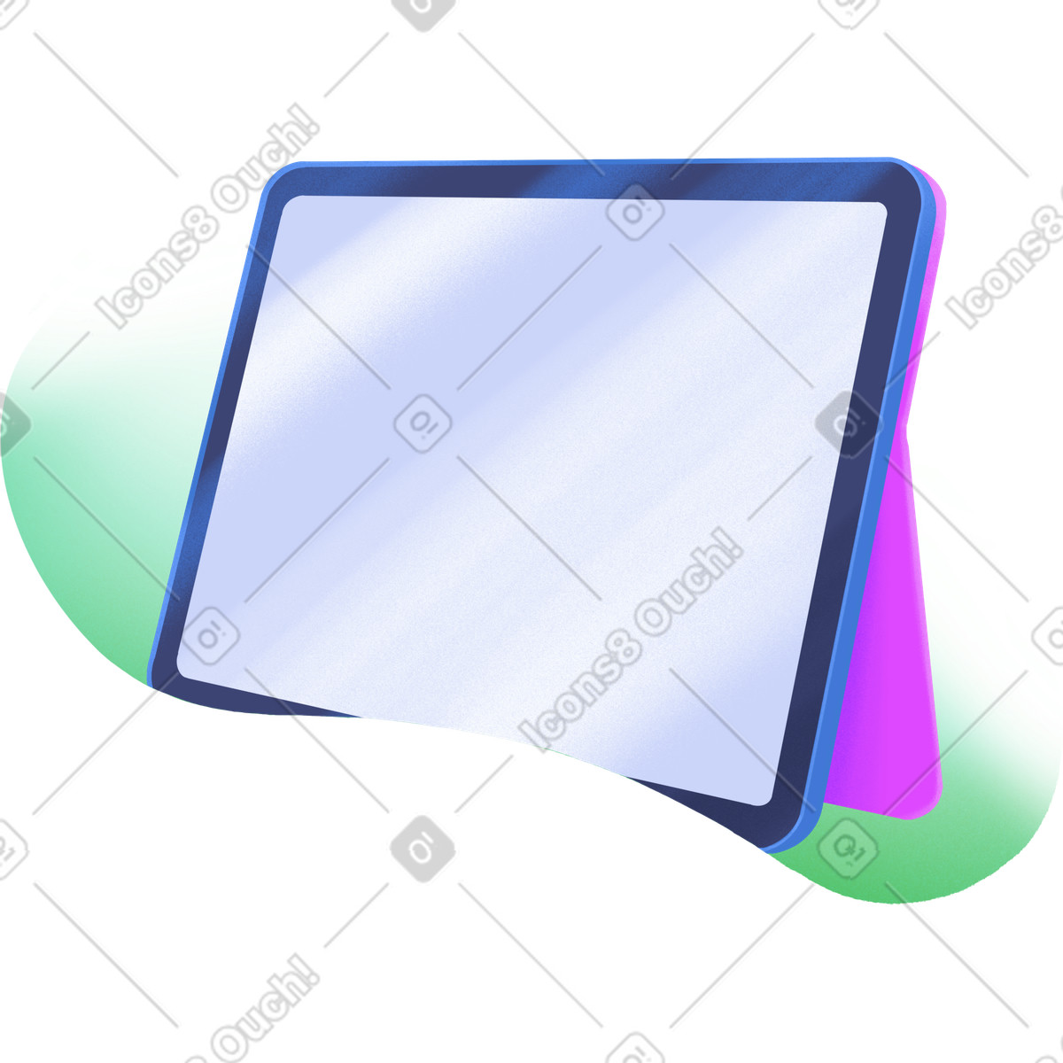Ilustração de Tablet em fundo verde no estilo Smart para baixar PNG, SVG