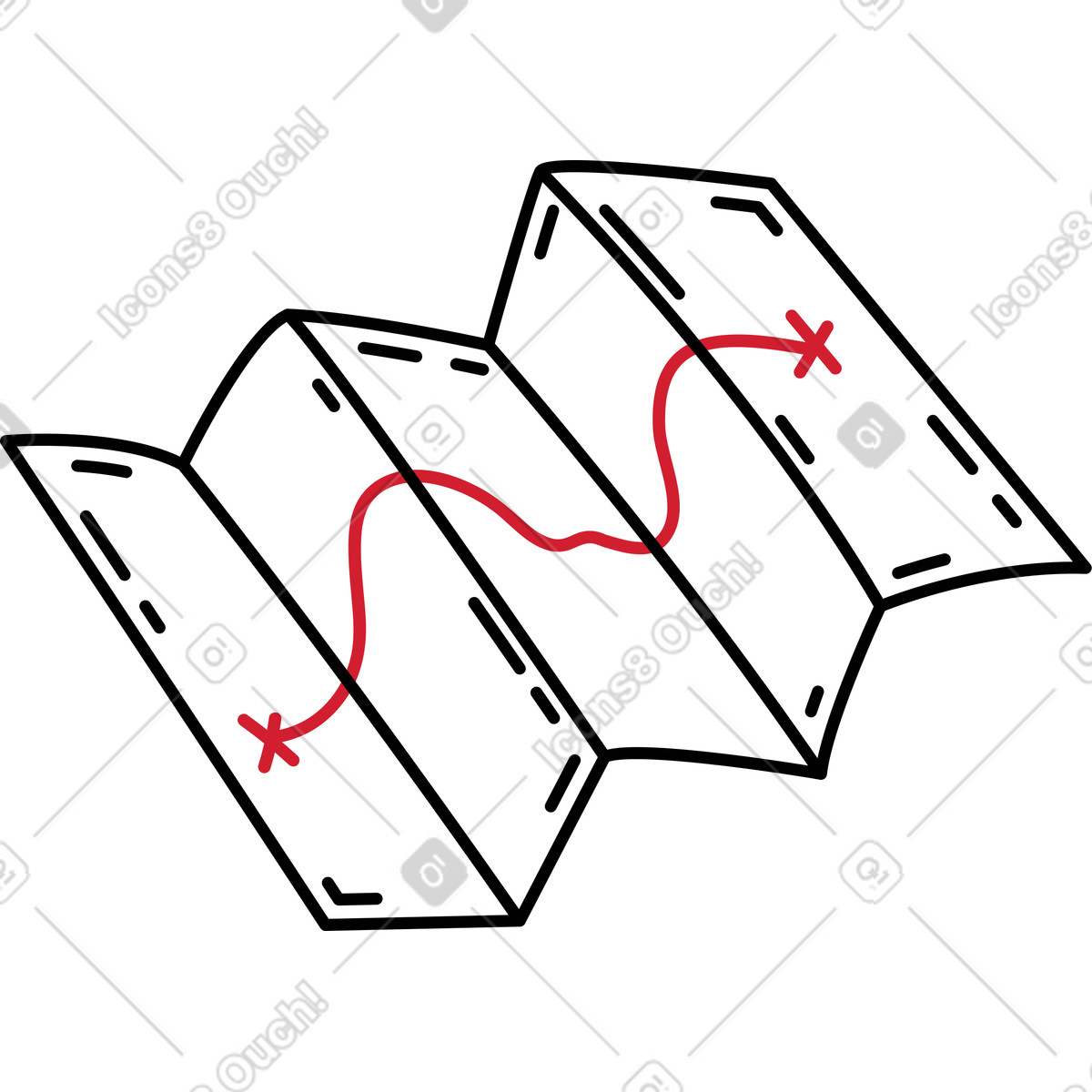 Treusure map illustration in PNG, SVG