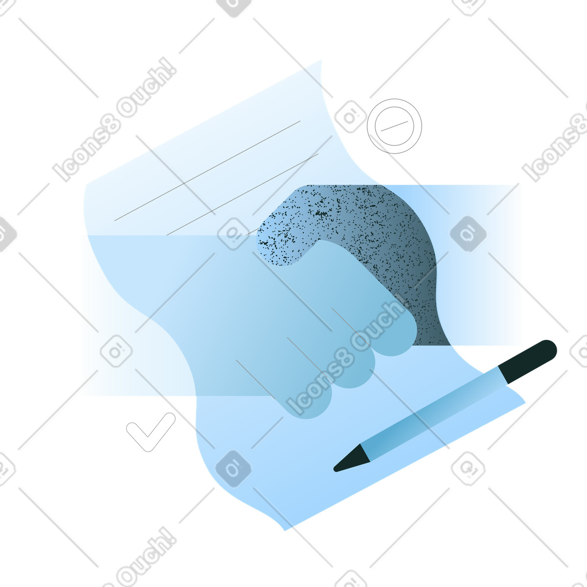 Handshake over contract with pen, business agreement and partnership illustration in Concept style download in PNG, SVG