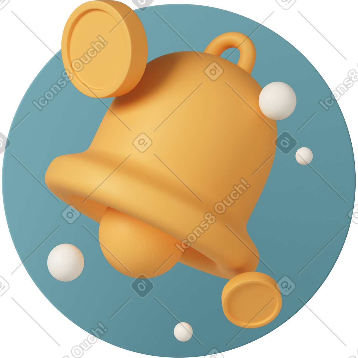 Ilustração animada de Ringing bell on blue em no estilo 3D Casual life para baixar em GIF, Lottie (JSON), AE