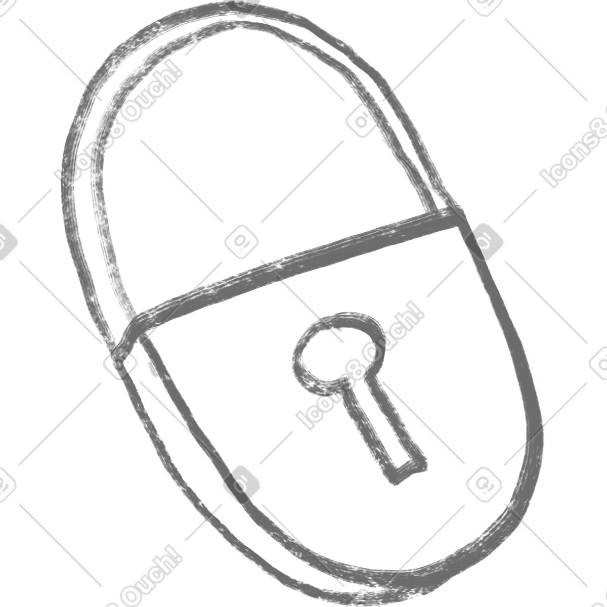 Gray brushstroke closed lock illustration in Company style download in PNG, SVG