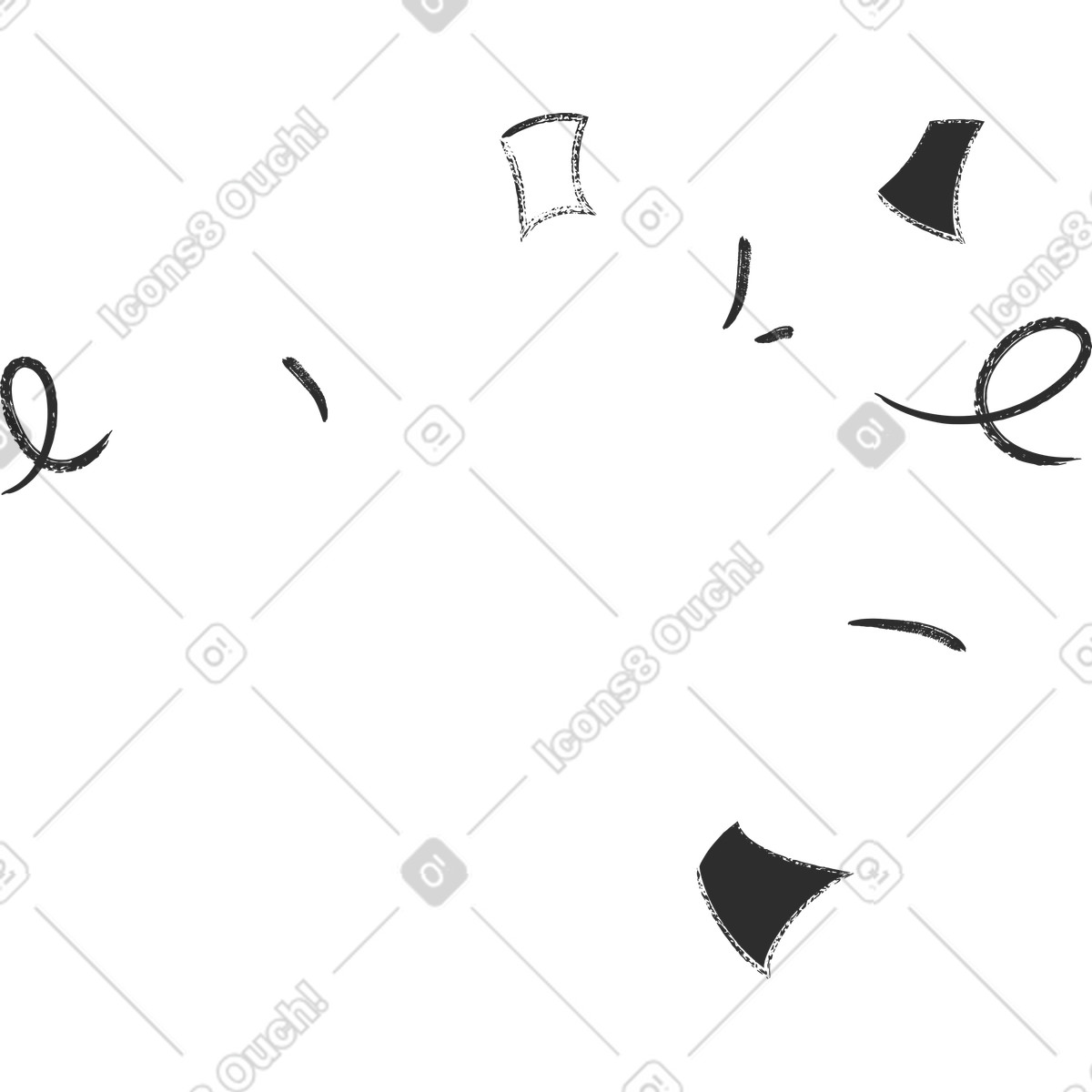 Confetti illustration vibrant clipart image in GIF and PNG