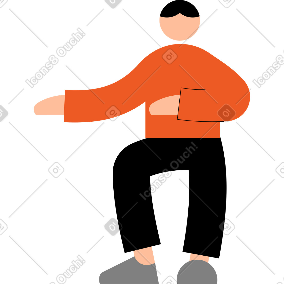 下载 Tiny 风格的 坐着的年轻人 插画，支持 PNG、SVG 格式