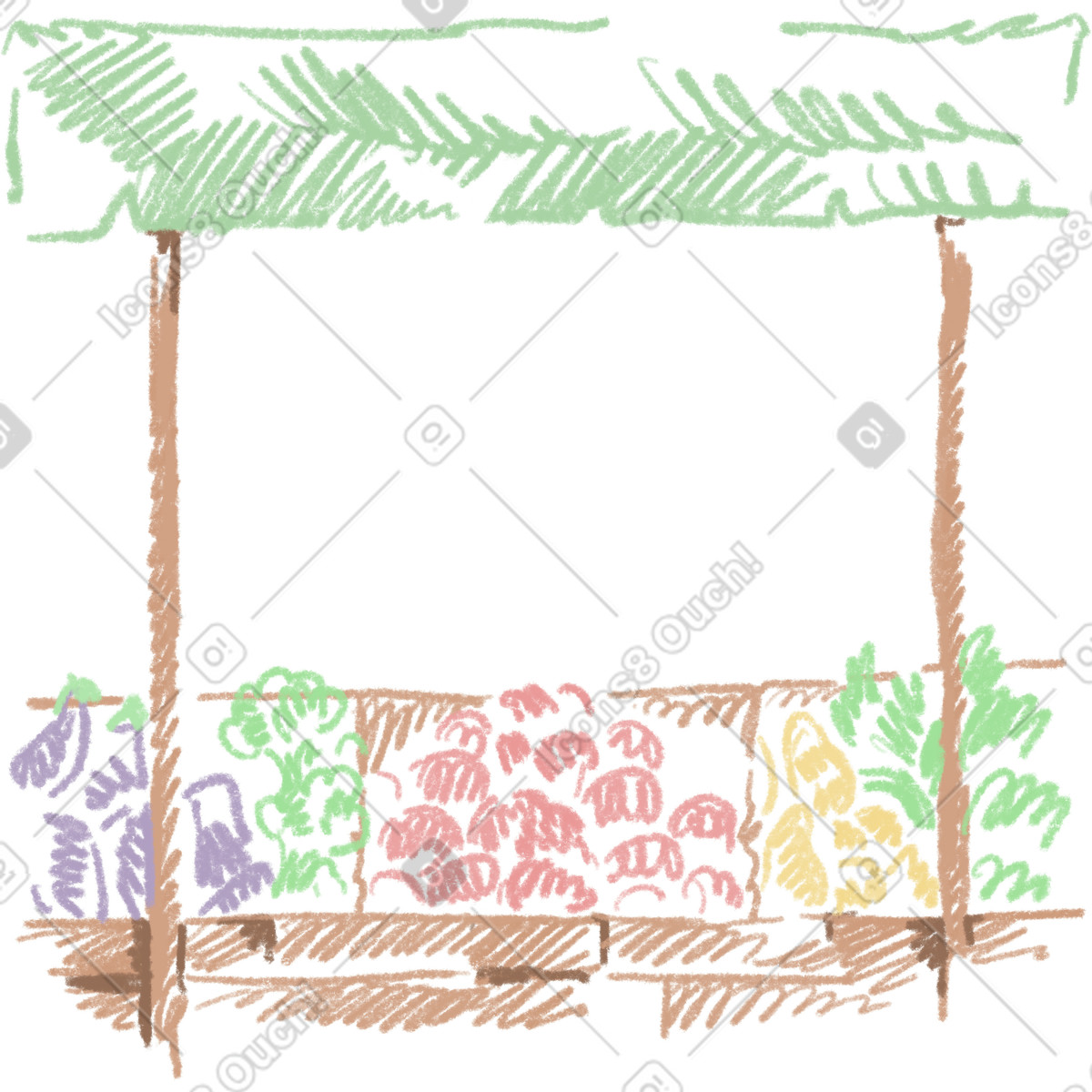 Illustration Farmers market dans le style Sketchbook à télécharger aux formats PNG, SVG