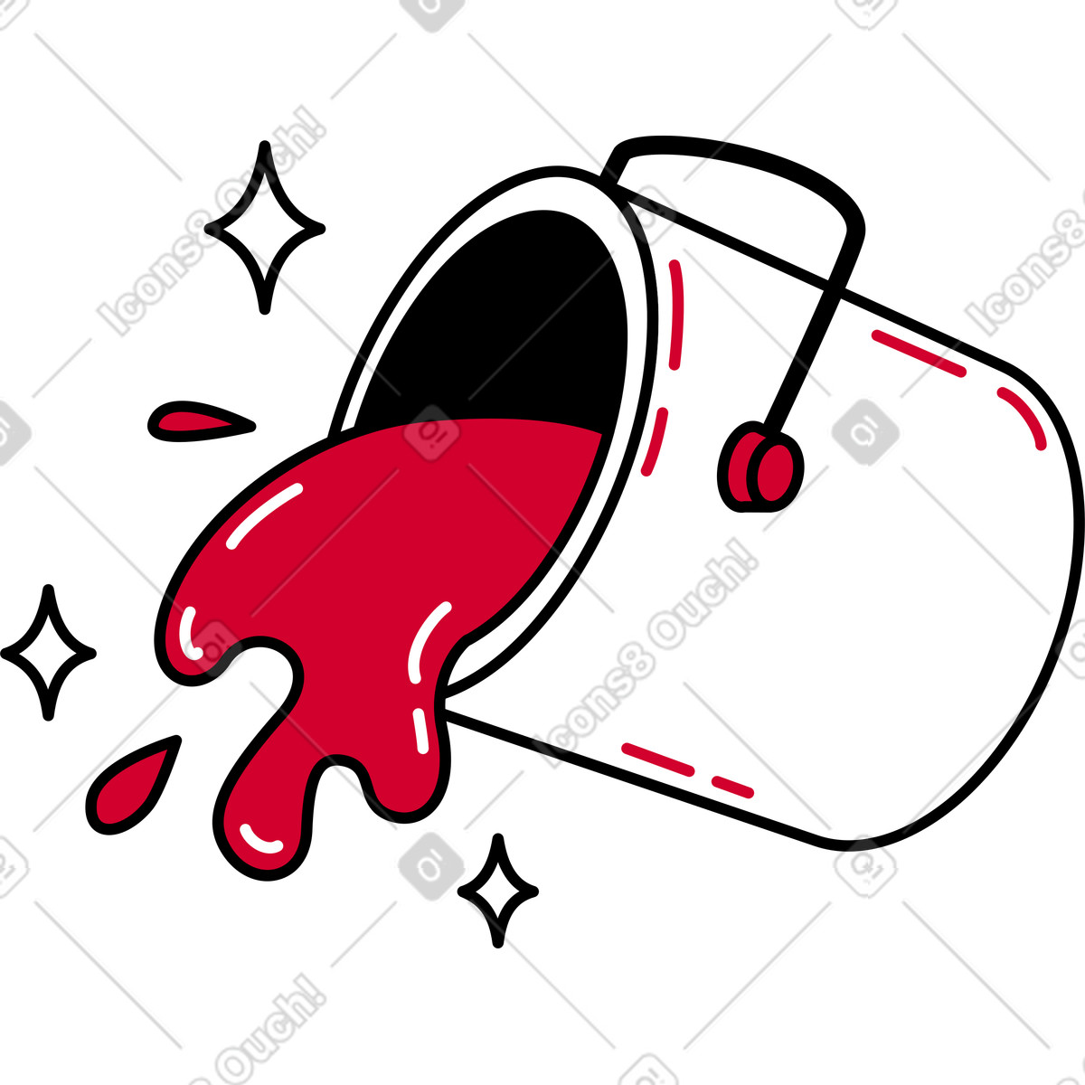 Ilustración Lata de pintura en estilo Ruby a descargar en PNG y SVG