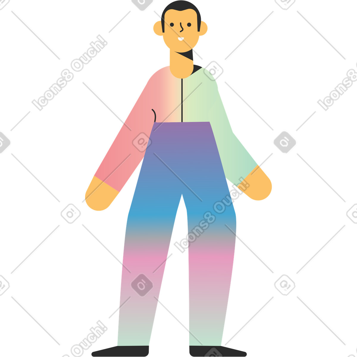 Ilustración Hombre en estilo Marginalia a descargar en PNG y SVG