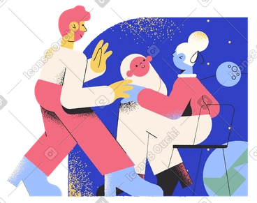 Man and woman looking after a newborn PNG, SVG