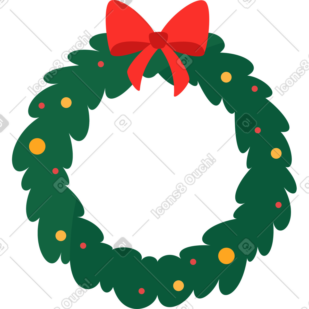 Ilustración Corona de navidad en estilo Lagom a descargar en PNG y SVG