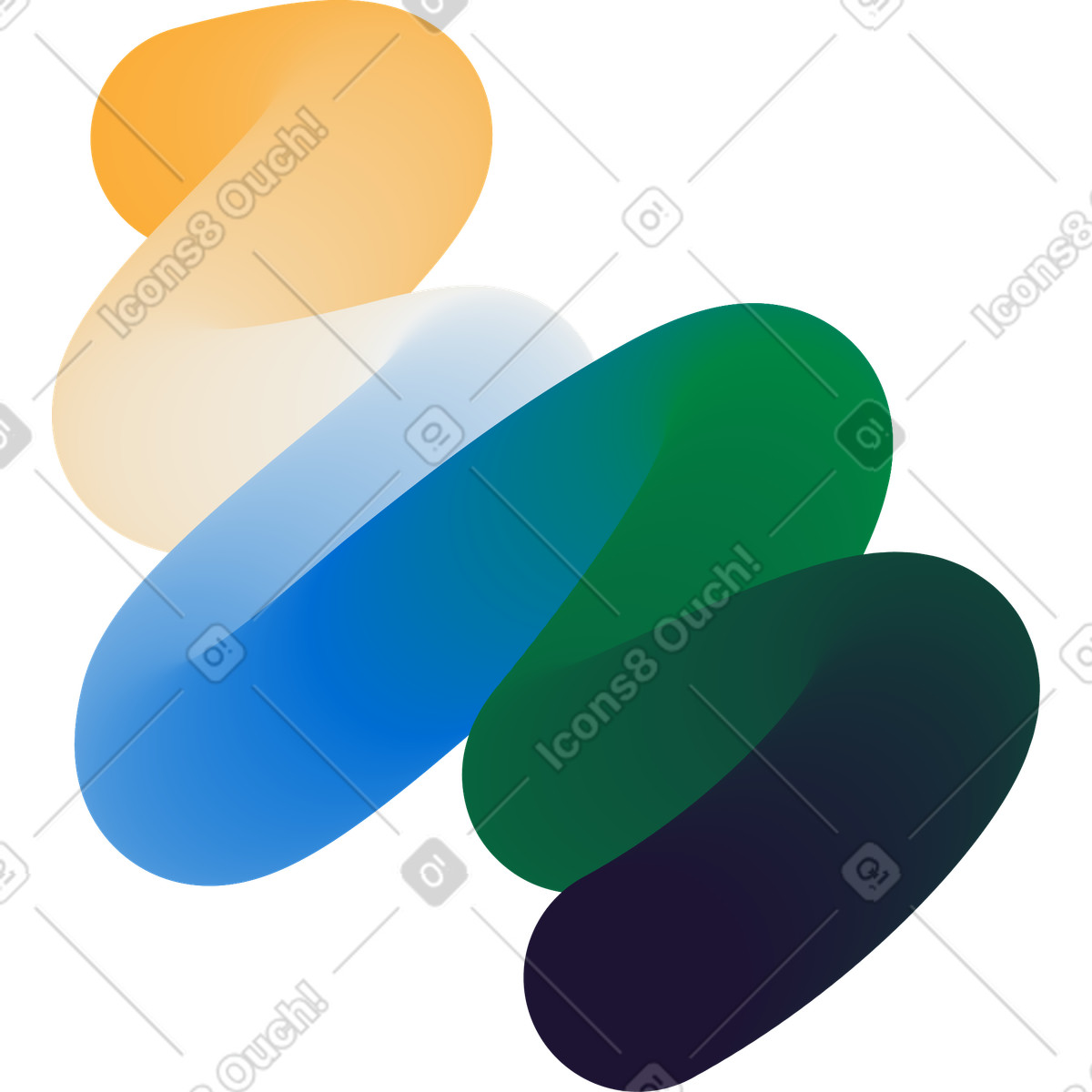 Illustration Multicolored wavy patch dans le style Forms à télécharger aux formats PNG, SVG