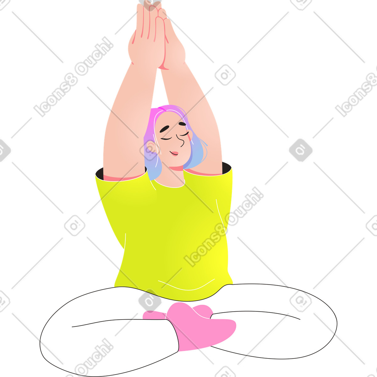 Illustration Femme faisant du yoga dans le style Like à télécharger aux formats PNG, SVG