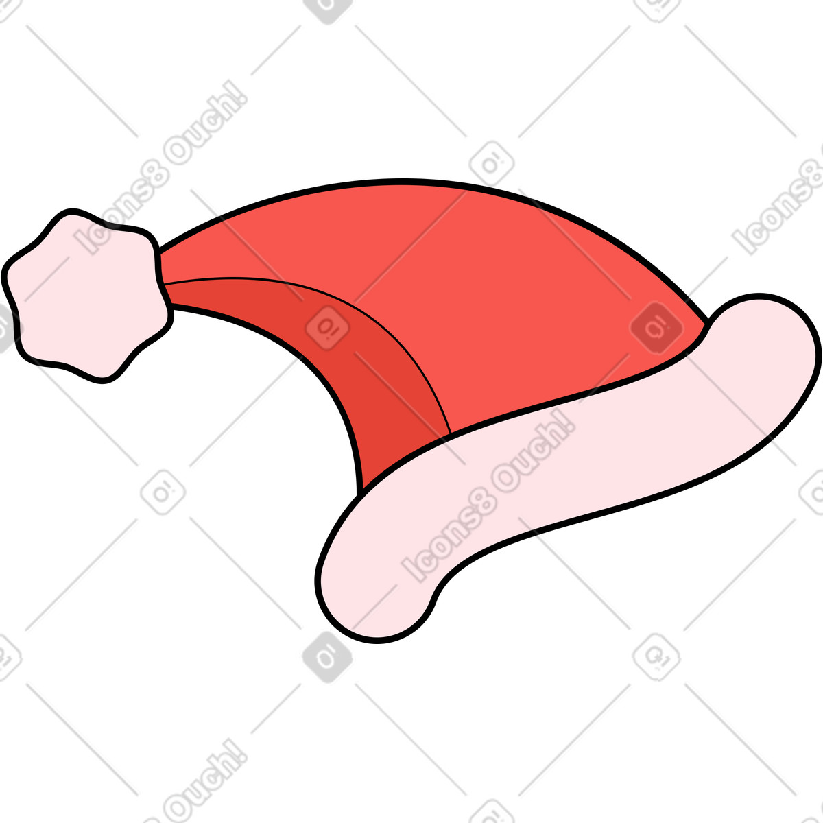 Cappello da babbo natale illustrazione in stile Surr scarica in PNG, SVG