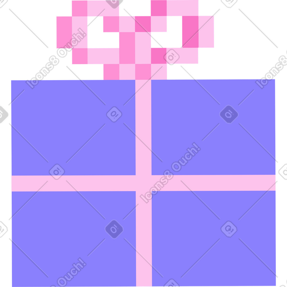 Ilustración Gran regalo en estilo 8bit a descargar en PNG y SVG