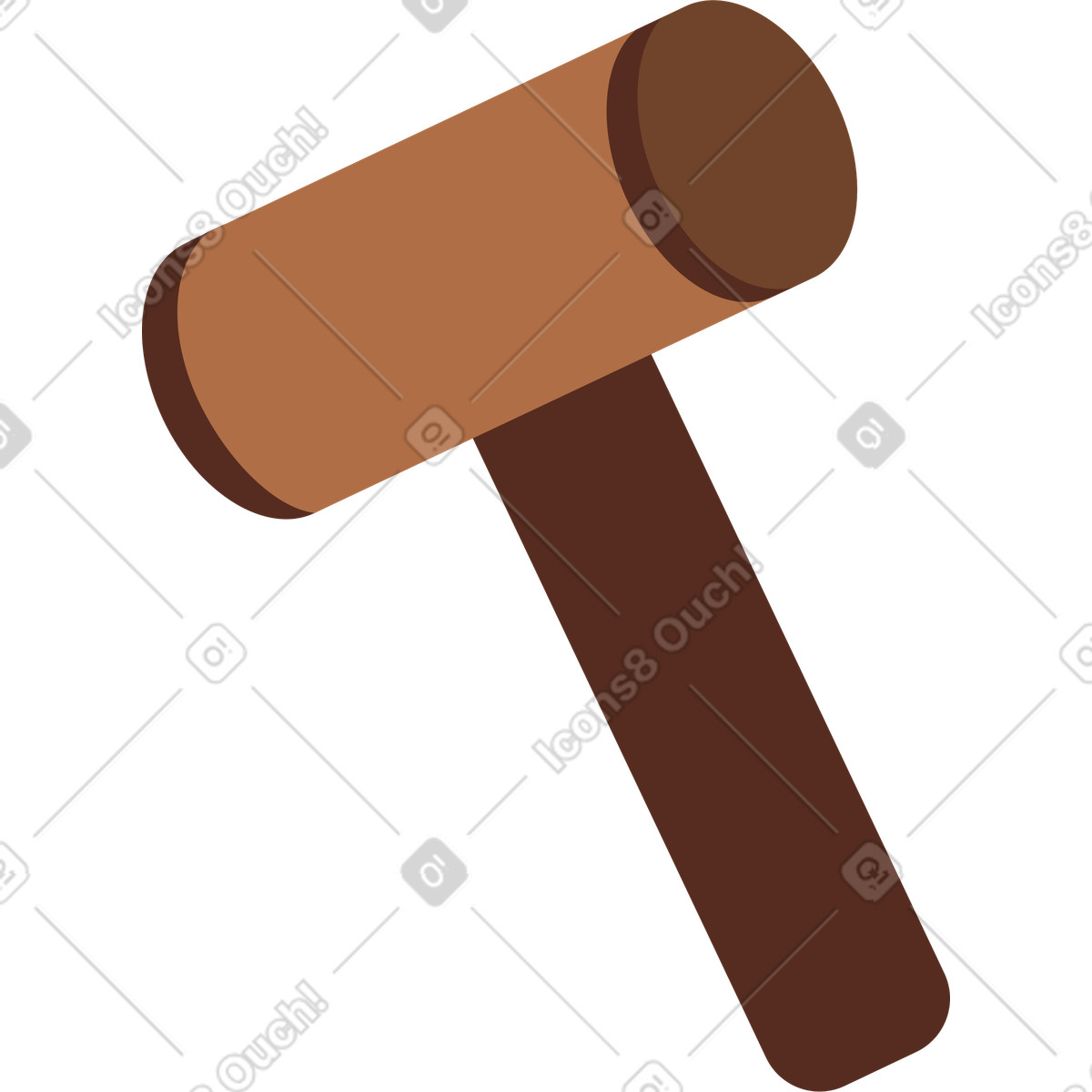 Judge's hammer illustration in Lagom style download in PNG, SVG