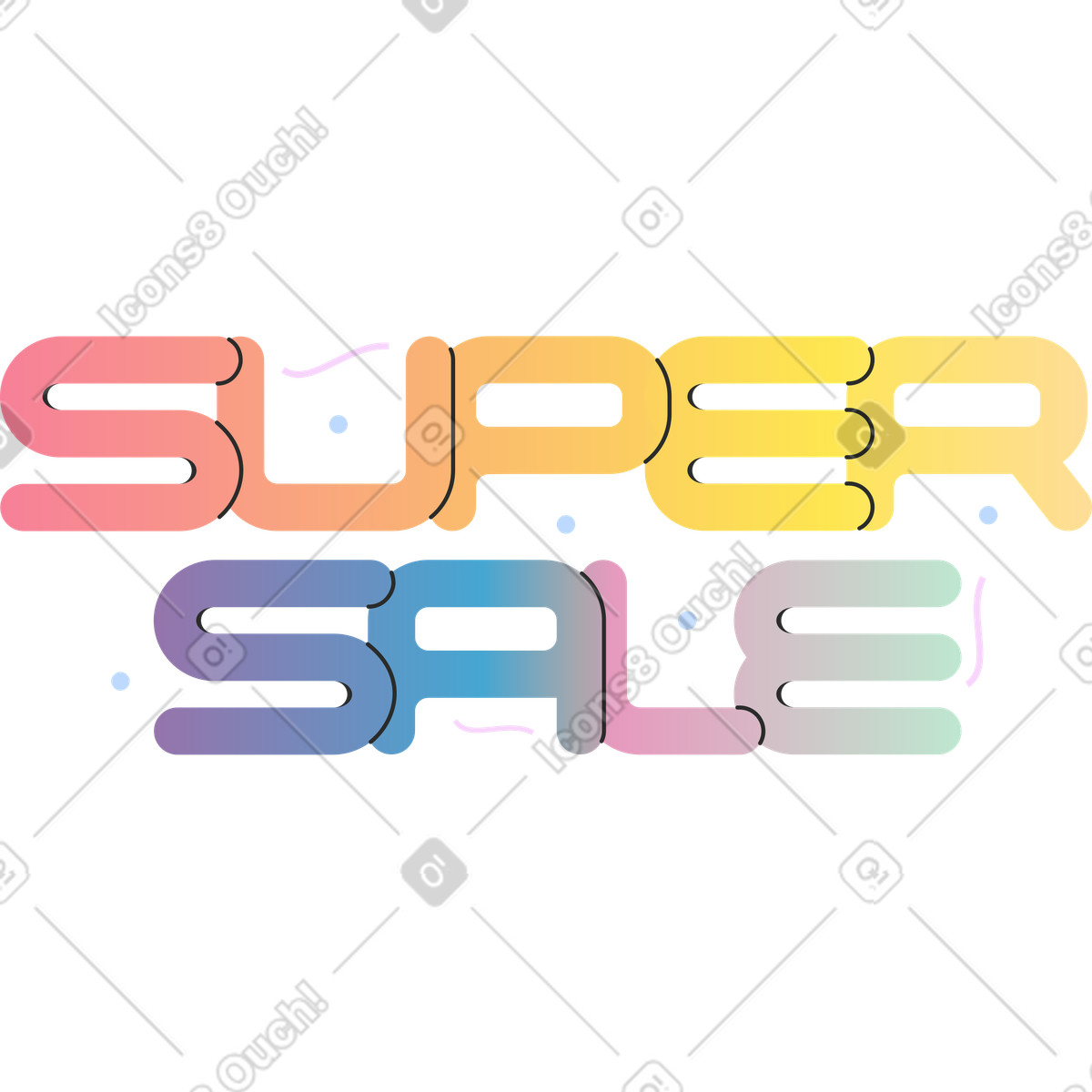 Ilustração de Super venda em no estilo Marginalia para baixar em PNG, SVG