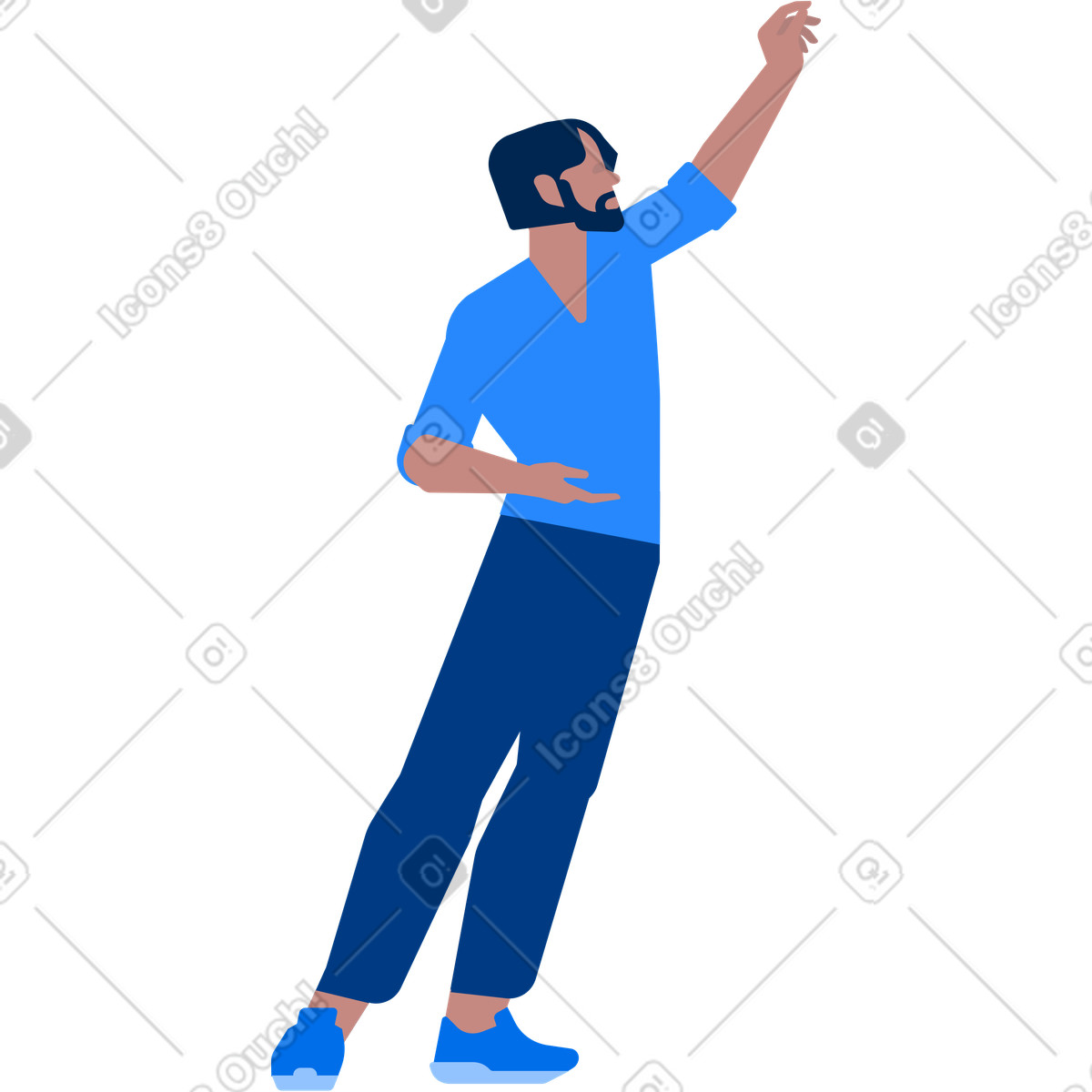 Uomo che tiene somth illustrazione in stile Urban scarica in PNG, SVG