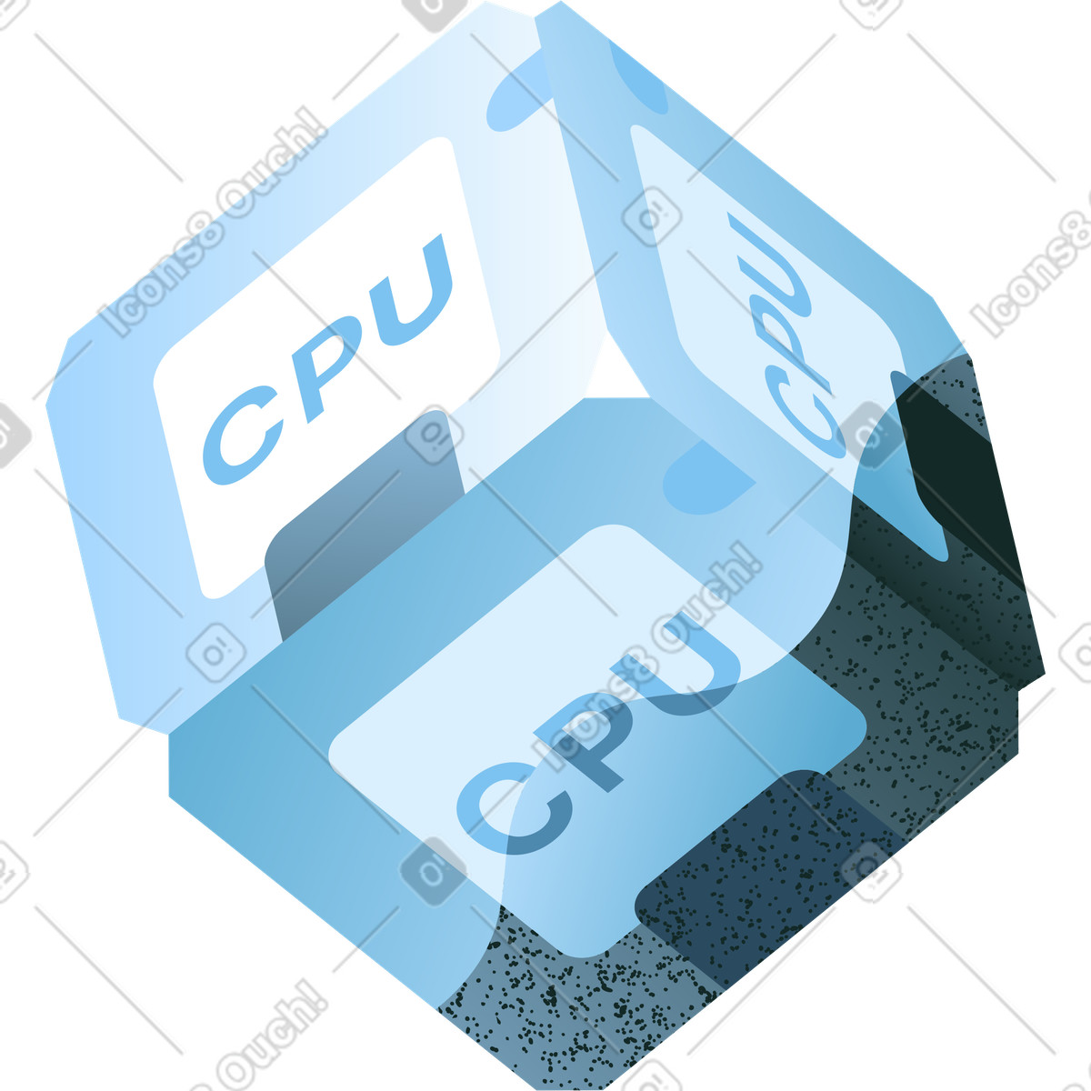 Cpu 3d icon illustration in Concept style download in PNG, SVG