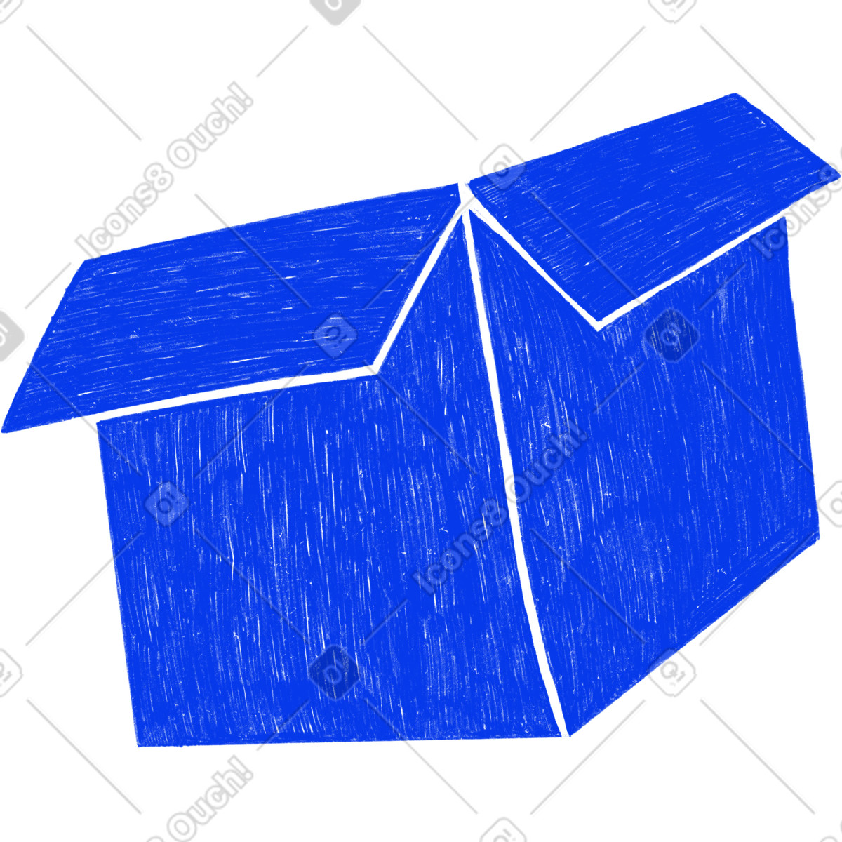 Ilustración Blue cardboard box en estilo Biro a descargar en PNG y SVG