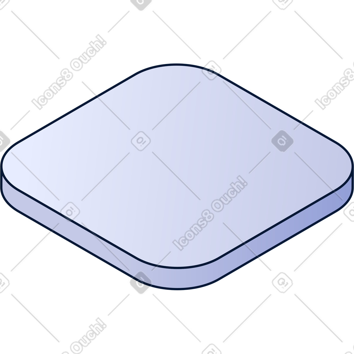 Empty tile isometric illustration showcasing a clipart design in PNG SVG GIF