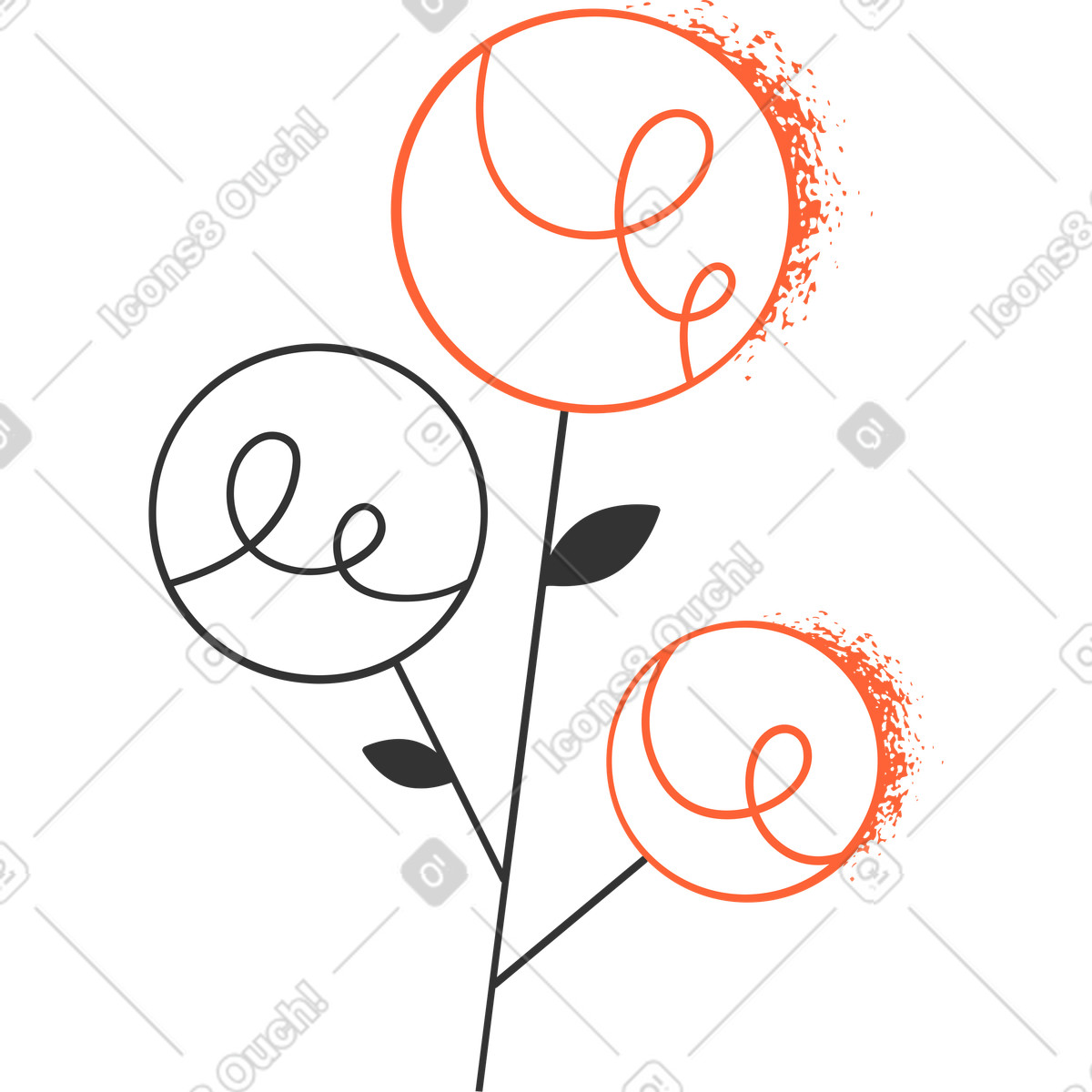 Ilustração de Flor em no estilo Crayon para baixar em PNG, SVG
