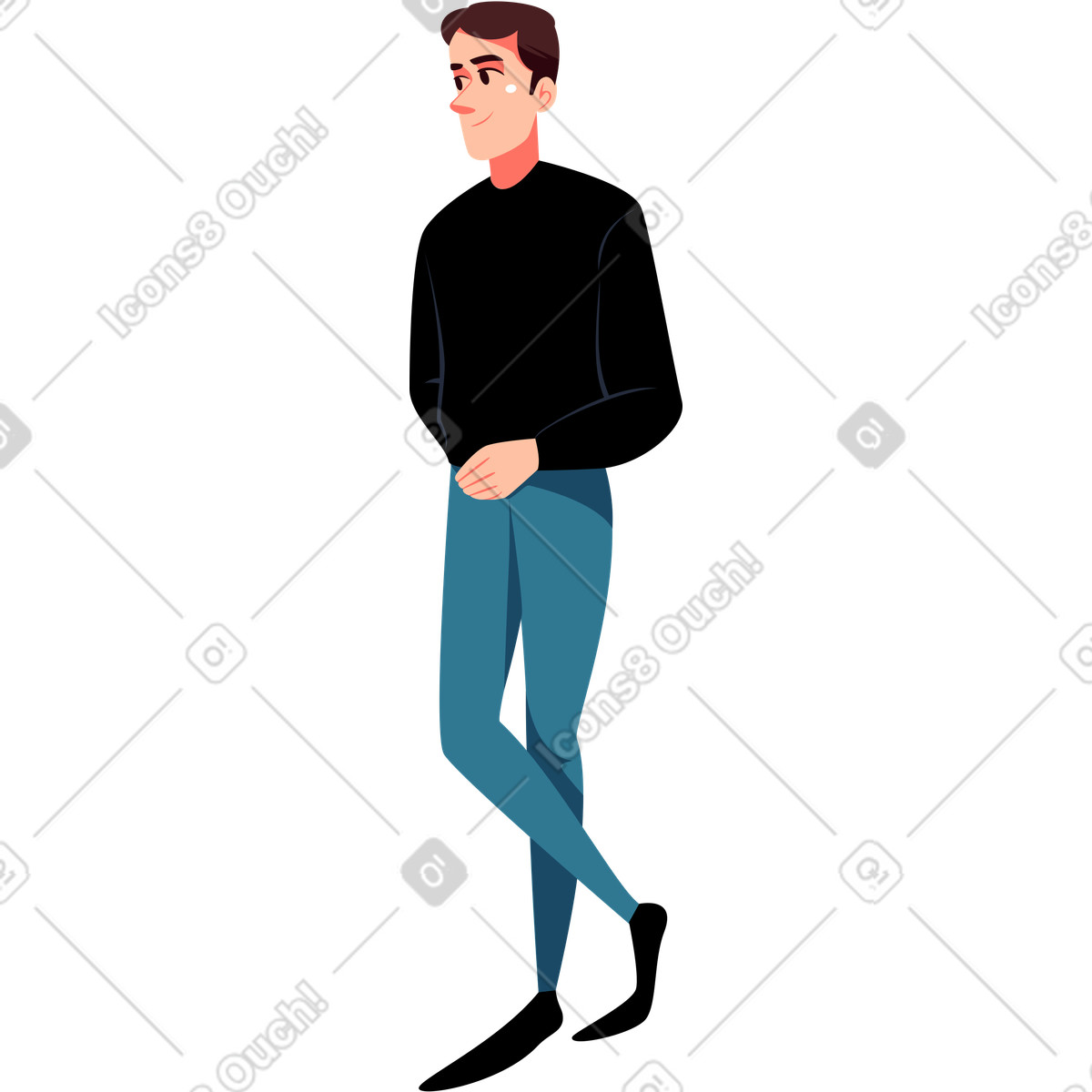 Ilustração de Homem está encostado em algo no estilo Vivid para baixar PNG, SVG