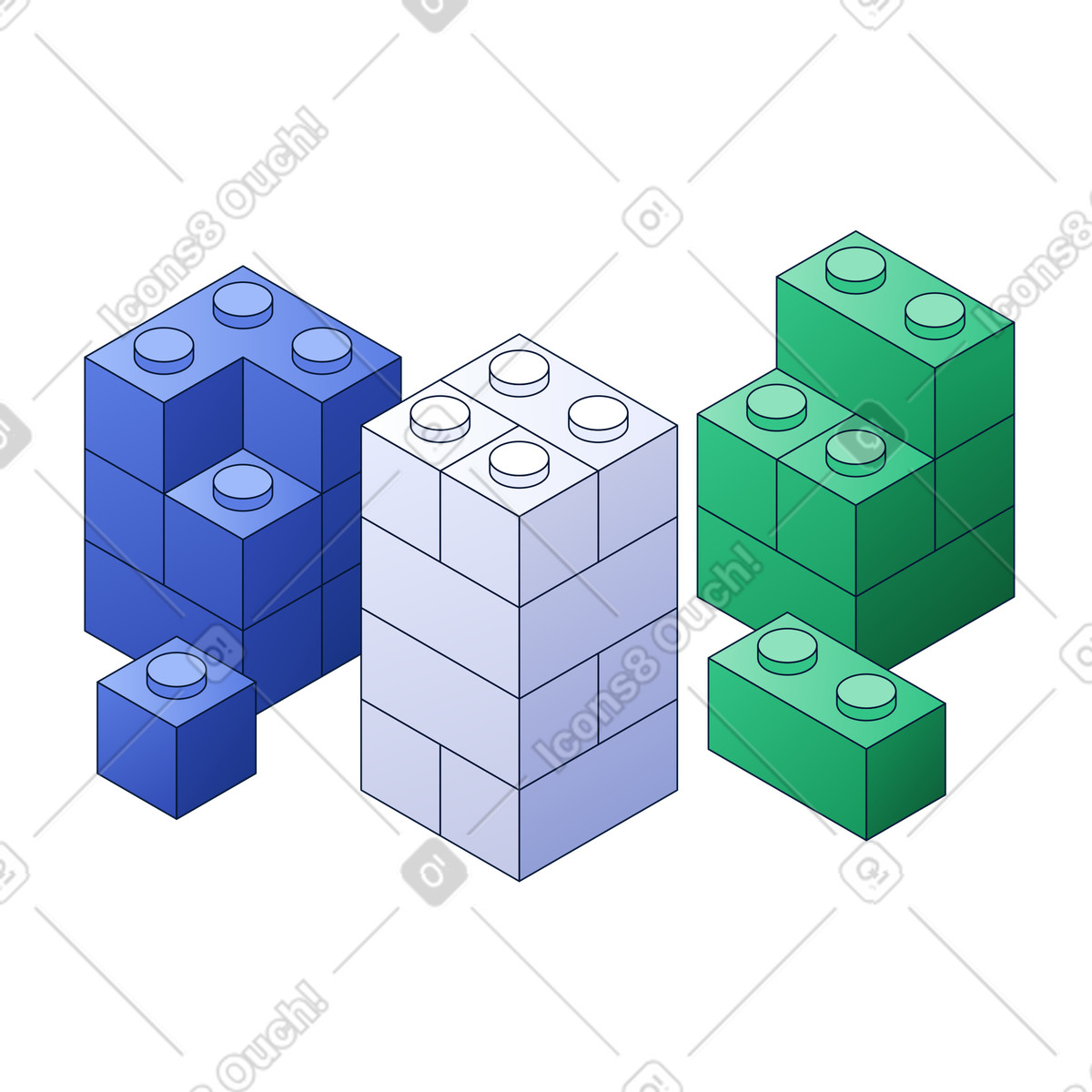 Modular System Architecture, Structured Development and Integration illustration in PNG, SVG