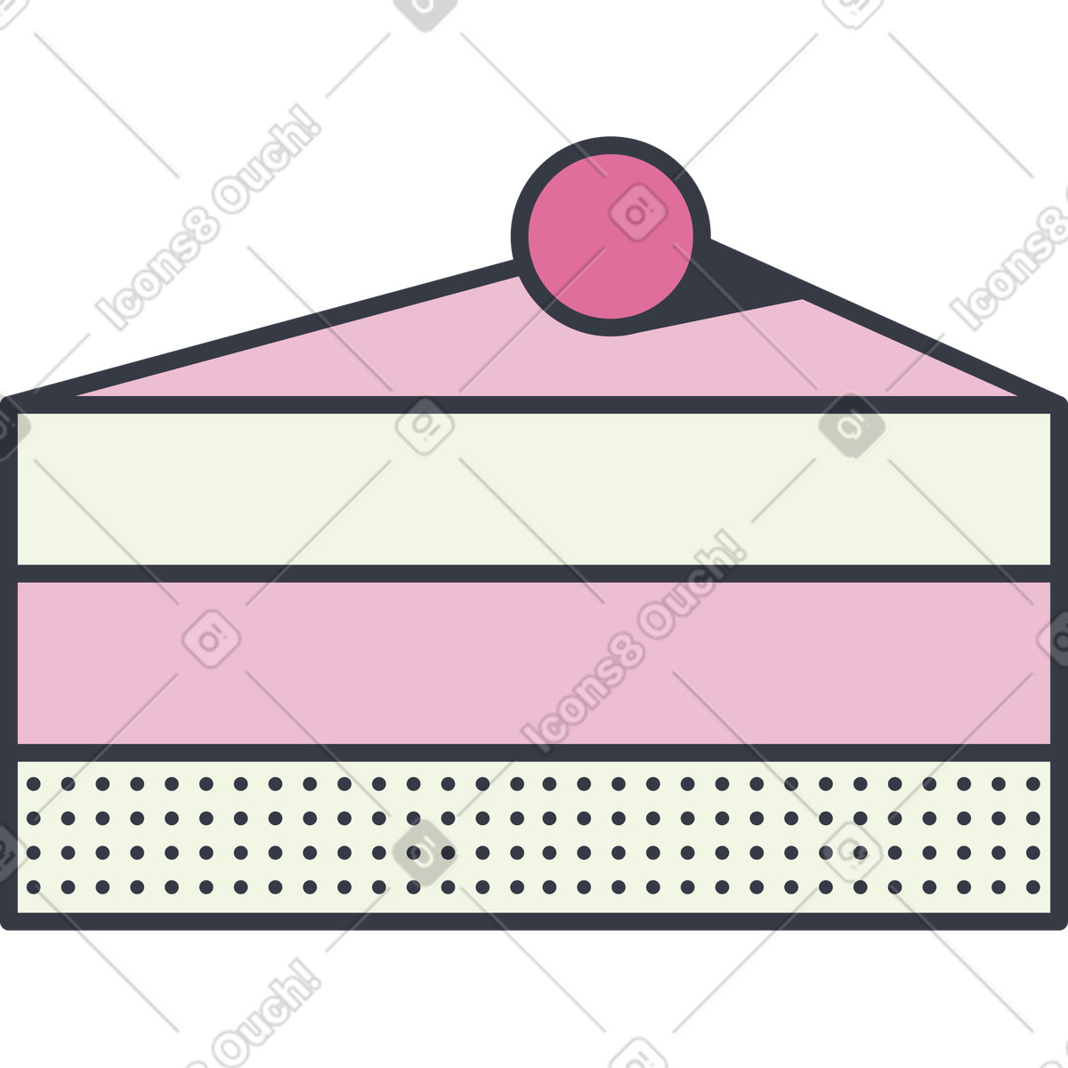 Kuchenstück-Illustration im Abstract-Stil als Download in PNG, SVG